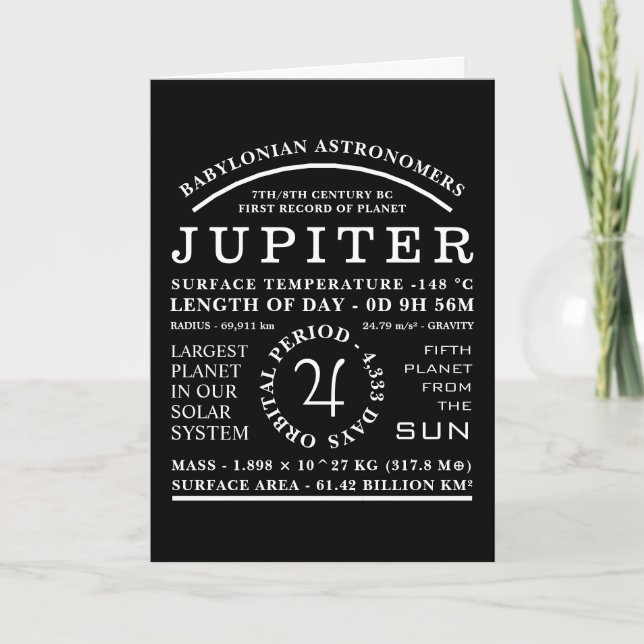 Planet Jupiter Detaillierte Symbolastronomie Karte (Vorderseite)