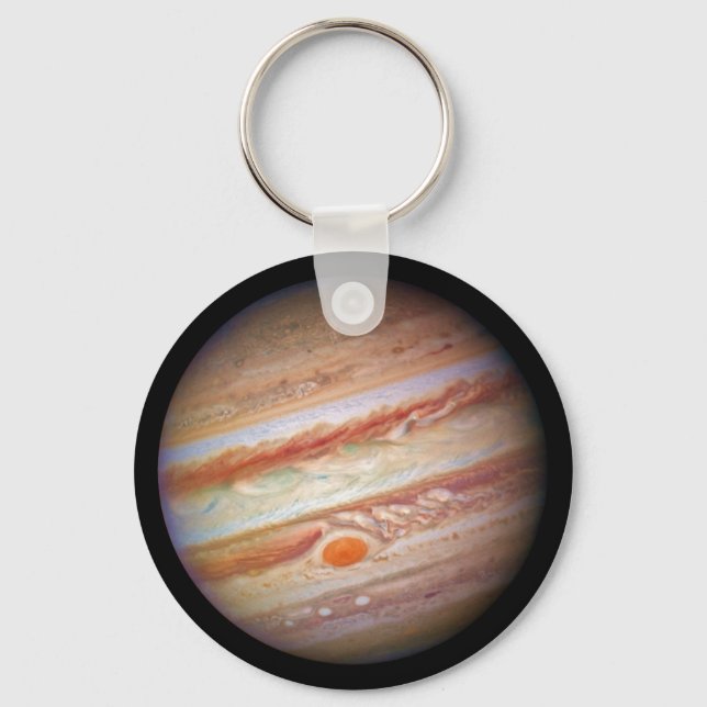 PLANET JUPITER" roter Punkt Kopf auf (Sonnensystem Schlüsselanhänger (Vorderseite)