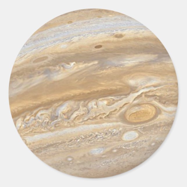 Planet Jupiter Runder Aufkleber (Vorderseite)