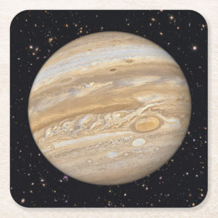 Planet Jupiter Starry Sky Rechteckiger Pappuntersetzer
