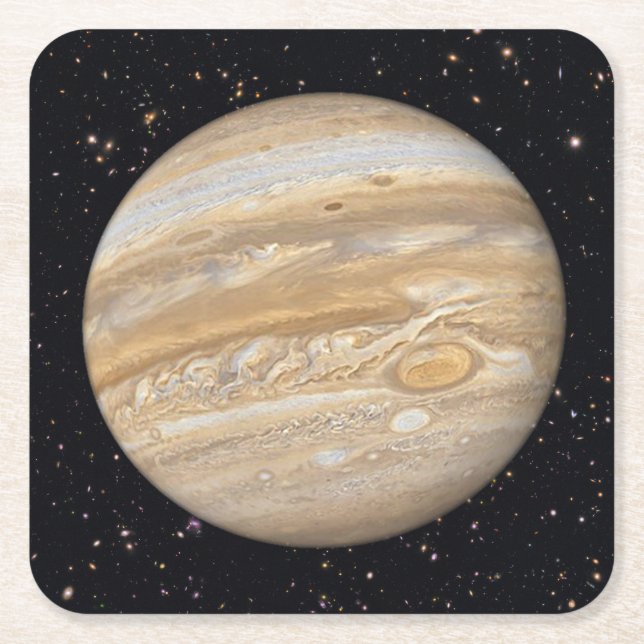 Planet Jupiter Starry Sky Rechteckiger Pappuntersetzer (Vorderseite)