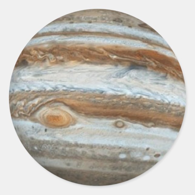 PLANET JUPITER-Sternhintergrund (Sonnensystem) ~ Runder Aufkleber (Vorderseite)