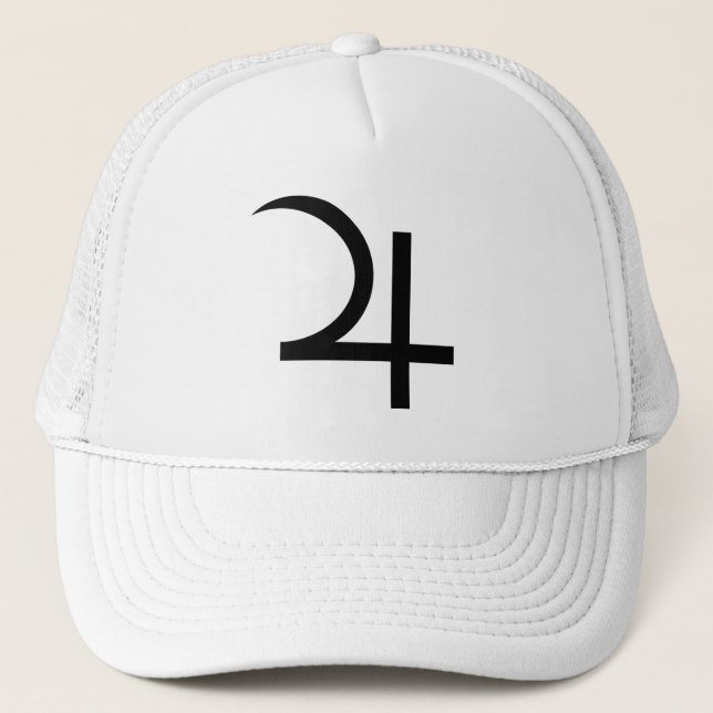 Planet Jupiter Symbol (schwarz) Truckerkappe (Vorderseite)