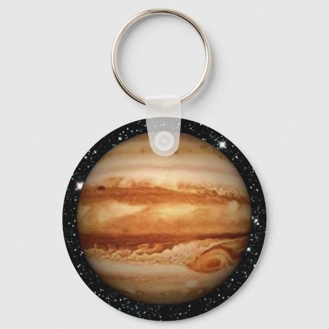PLANET JUPITER v.3-Sternenhintergrund (Sonnensyste Schlüsselanhänger (Vorderseite)