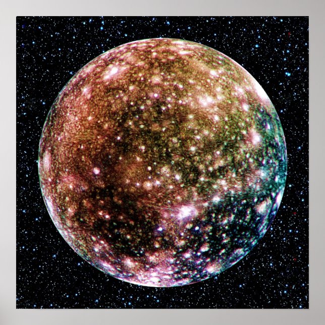 PLANET JUPITER'S MOON: CALLISTO (Star Background) Poster (Vorne)