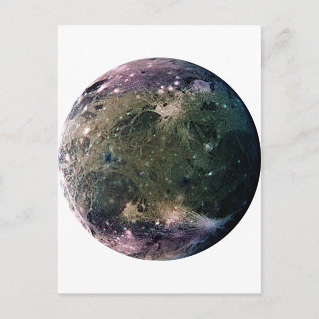 PLANET JUPITER'S MOON GANYMEDE (Sonnensystem) ~ Postkarte (Vorderseite)