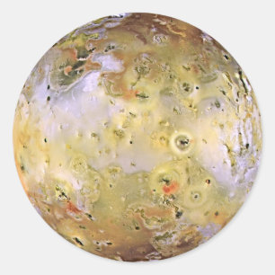 PLANET JUPITER'S MOON IO (Sonnensystem) ~ Runder Aufkleber
