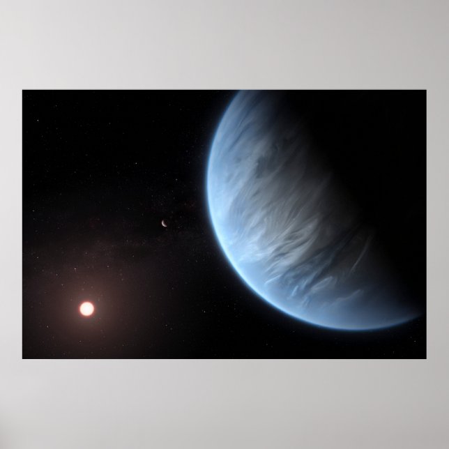 Planet K2-18b, Host Star und Begleitplanet. Poster (Vorne)