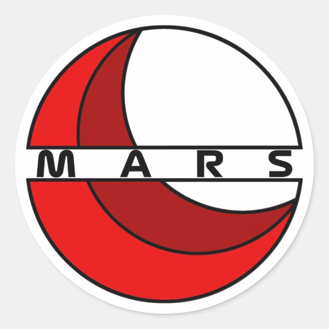 PLANET-MARS RUNDER AUFKLEBER (Vorderseite)