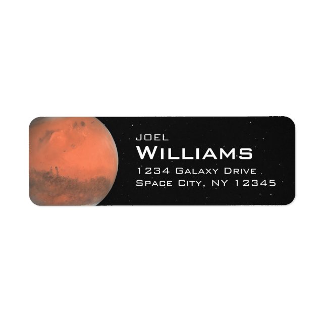 Planet Mars Solar System Space Rücksendeadresse (Vorne)