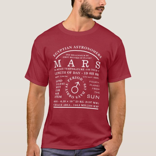 Planet-Mars-Symbol im Detail Astronomie T-Shirt (Vorderseite)