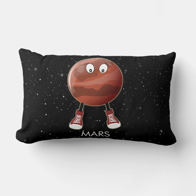 Planet Mars und Sterne Lendenkissen (Vorderseite)