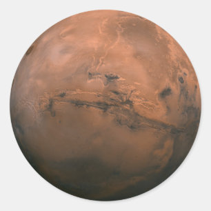Planet Mars Valles Marineris Astronomie Weltraum A Runder Aufkleber