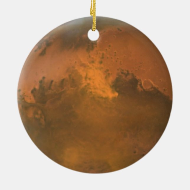 Planet-Mars Vollorange-Rundkreisornament Keramik Ornament (Hinten)