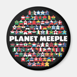 Planet Meeple, Aimant rond en texte blanc