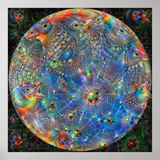 Planet Mercury Deep Dream Poster