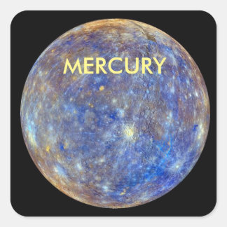 PLANET MERCURY QUADRATISCHER AUFKLEBER
