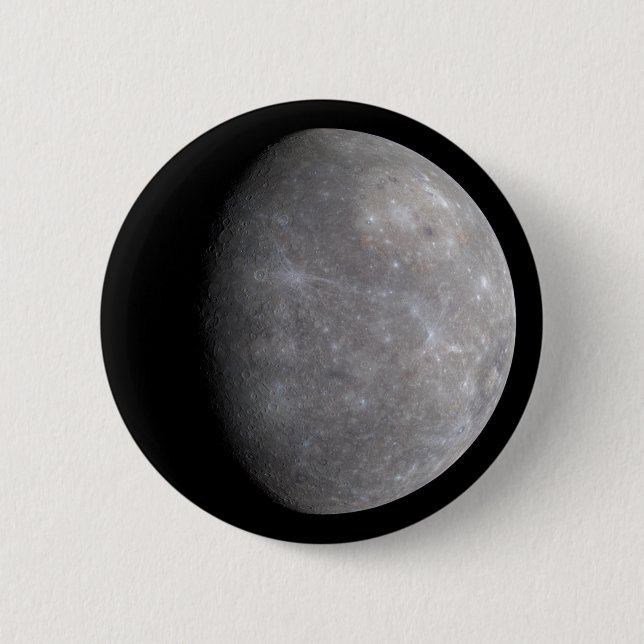 Planet Merkur im Weltraum Button (Vorderseite)