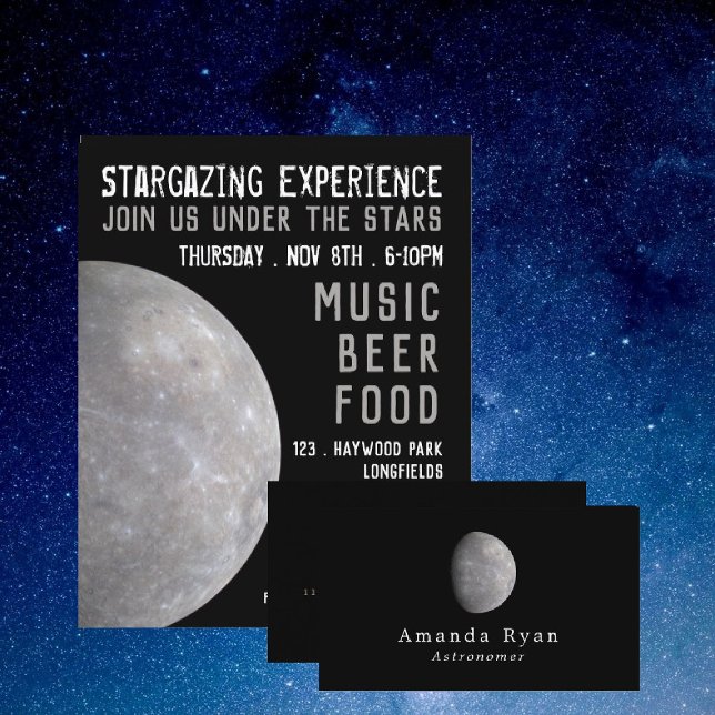 Planet-Merkur, Planetarium-Eventwerbung Flyer (Von Creator hochgeladen)