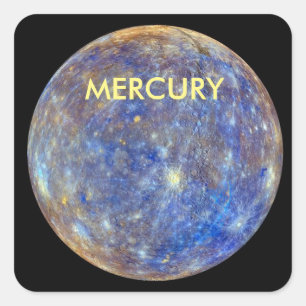PLANET MERKUR QUADRATISCHER AUFKLEBER