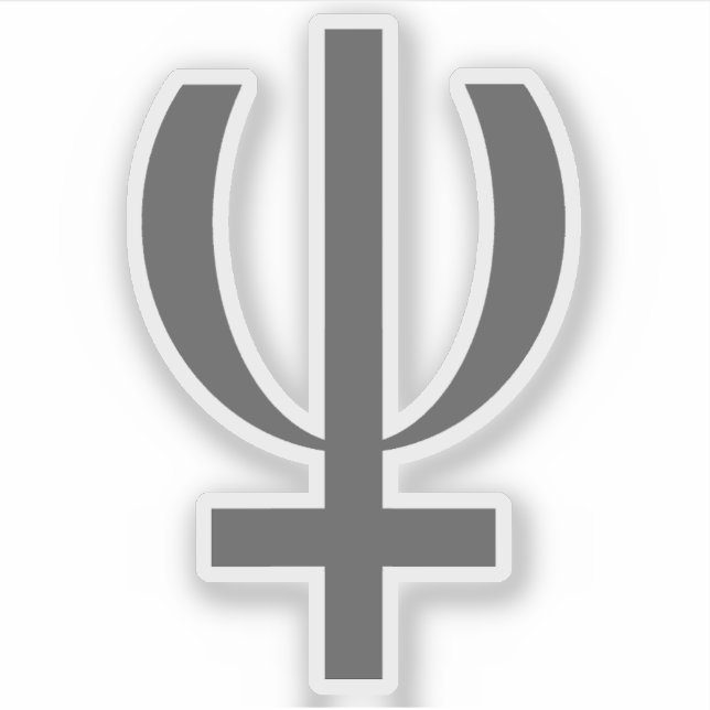 Planet-Neptun-Symbol (grau) Aufkleber (Vorderseite)