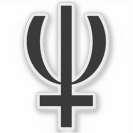 Planet-Neptun-Symbol (schwarz) Aufkleber