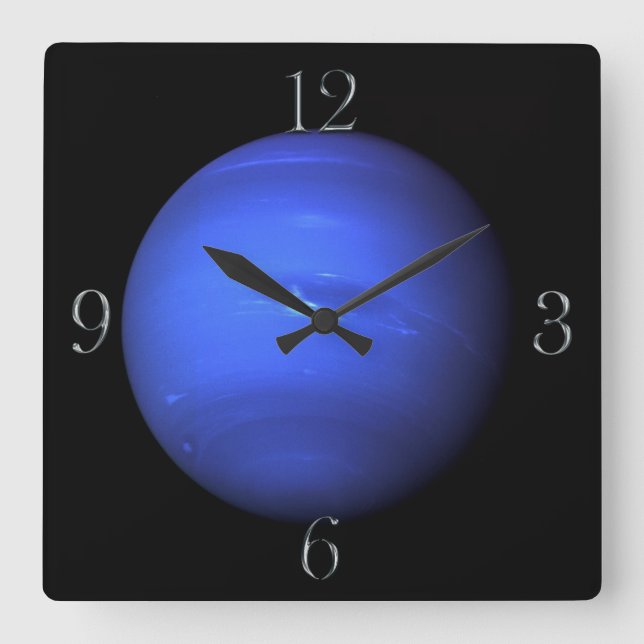 Planet Neptune Astronomie liebt Wall Clock Quadratische Wanduhr (Vorderseite)