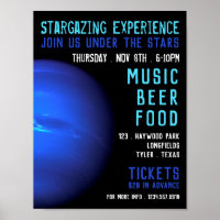 Planet Neptune, Planetarium-Eventwerbung