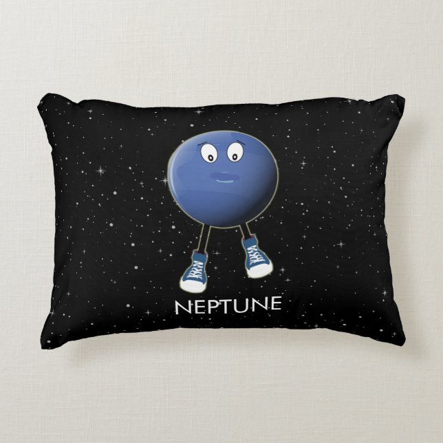 Planet Neptune & Stars Dekokissen (Vorderseite)