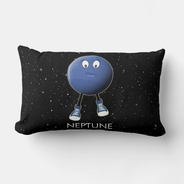 Planet Neptune & Stars Lendenkissen (Vorderseite)