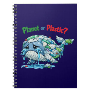 Planet oder Plastik? Rette den Ozean-Wal. Notizblock
