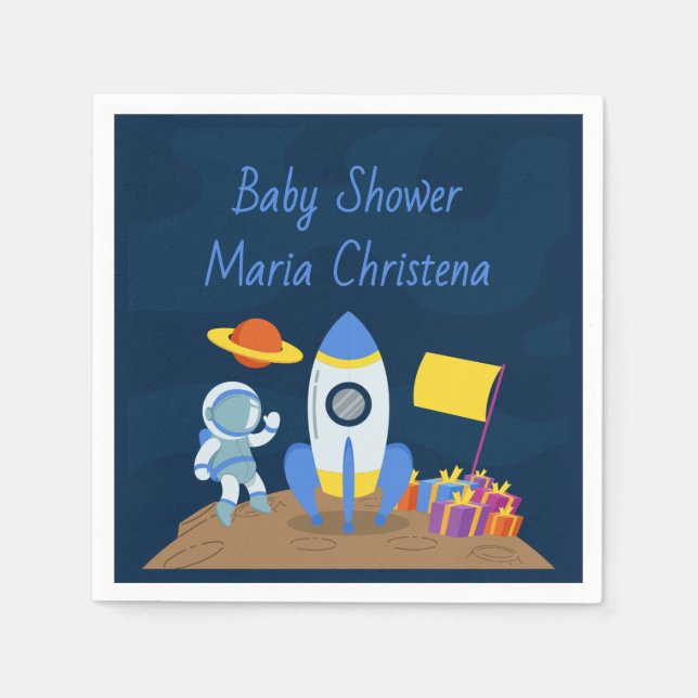 Planet Party Baby-Empfangsfeier Serviette (Vorderseite)