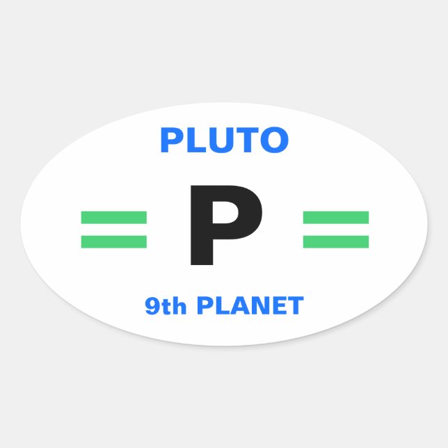 Planet-PLUTO-Aufkleber (4) Ovaler Aufkleber (Vorderseite)