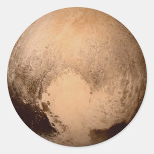 PLANET PLUTO - HABEN SIE EIN HERZ! (Sonnensystem) Runder Aufkleber