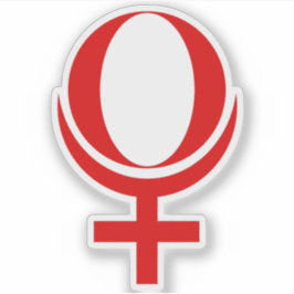 Planet Pluto Symbol (rot) Aufkleber