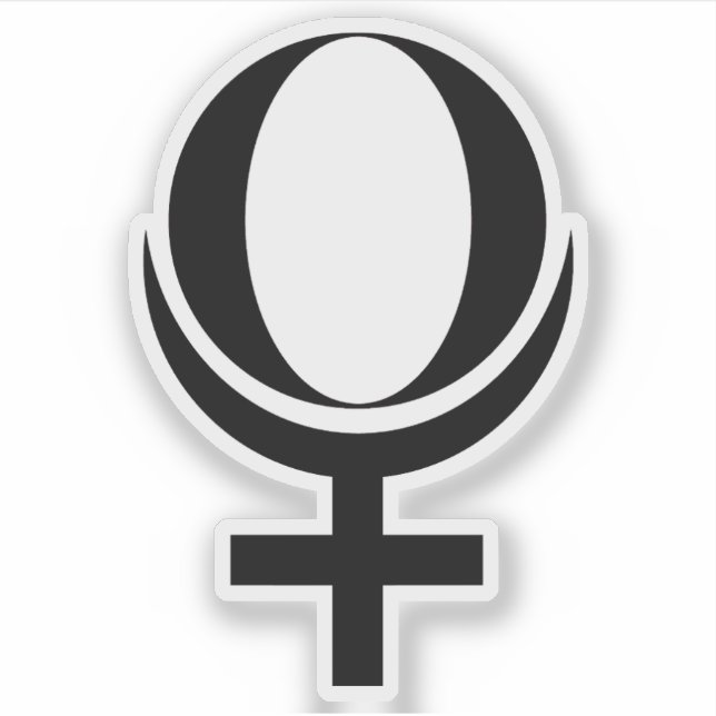 Planet Pluto Symbol (schwarz) Aufkleber (Vorderseite)