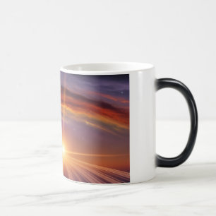 Planet Rings Sunset Cosmic Space Art Verwandlungstasse