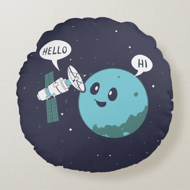 Planet Rundes Kissen (Vorderseite)