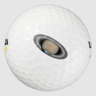 Planet Saturn Aurora und Rings Golf Balls Golfball