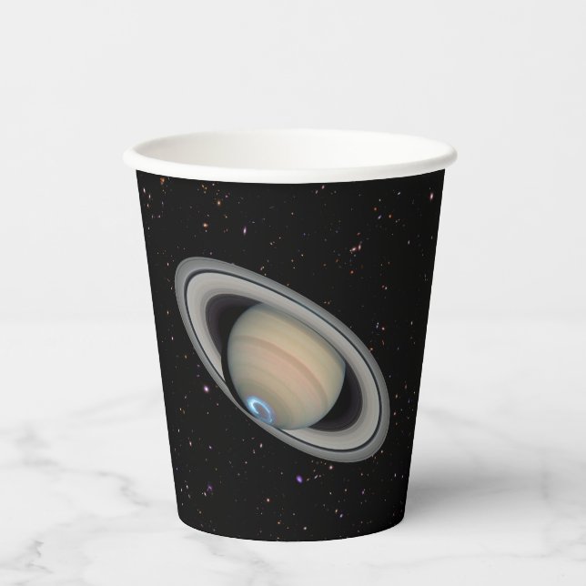 Planet Saturn Aurora und Rings Pappbecher (Vorderseite)