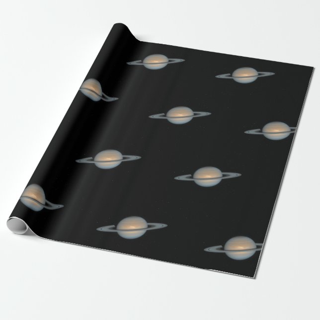 Planet Saturn mit Ringmuster Geschenkpapier (Ungerollt)