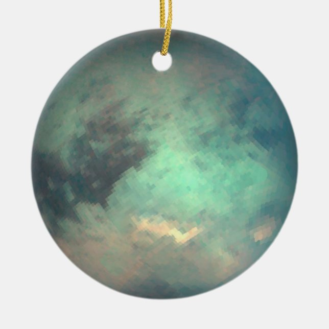 Planet Saturn Mondtian Keramik Ornament (Vorne)