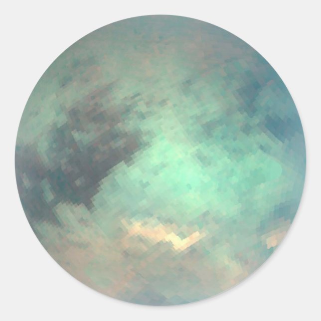 Planet Saturn Mondtian Runder Aufkleber (Vorderseite)