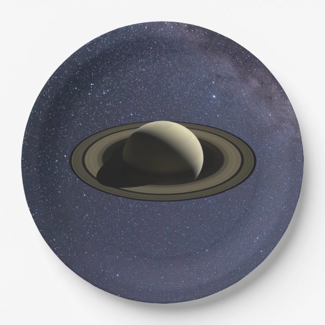 Planet Saturn Pappteller (Vorderseite)