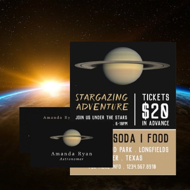 Planet Saturn, Planetarium Eventwerbung Flyer (Von Creator hochgeladen)