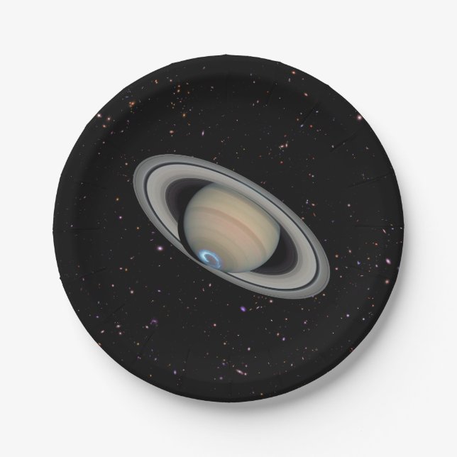 Planet Saturn Starry Sky Pappteller (Vorderseite)