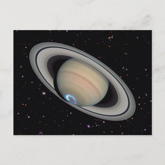 Planet Saturn Starry Sky Postkarte (Vorderseite)