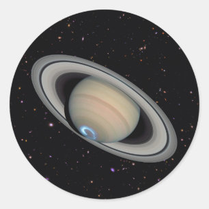 Planet Saturn Starry Sky Runder Aufkleber