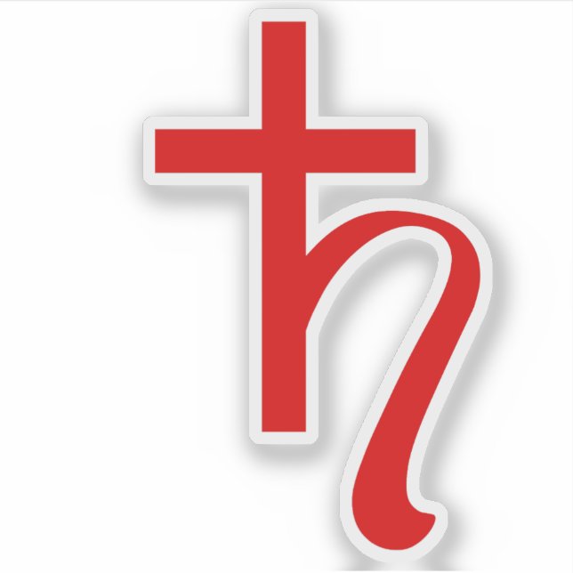 Planet Saturn Symbol (rot) Aufkleber (Vorderseite)