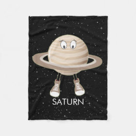 Planet Saturn und Sterne Fleecedecke
